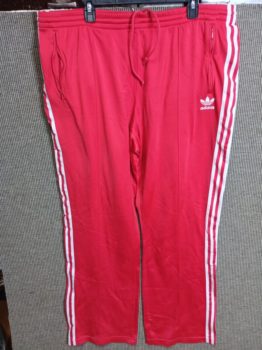 Vintage Adidas Insulated Sweatpants 2XL Men's Red White Stripe.